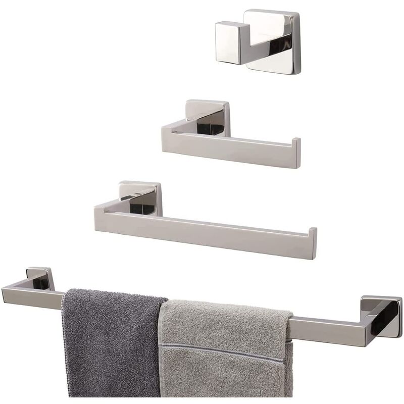 foto del prodotto petites ecrevisses 4 pcs accessori da bagno porta asciugamani 50cm porta carta igienica 2 ganci per asciugamani cromo