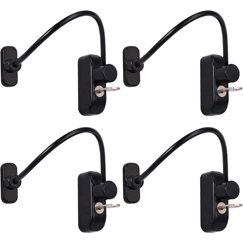foto del prodotto petites ecrevisses 4 pcs cavo di sicurezza frigorifero per bambini con chiavi cavo limitatore di apertura per cassetto armadio nero