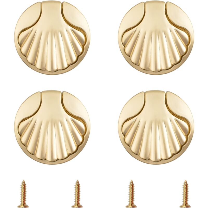 foto del prodotto petites ecrevisses 4 pcs maniglie per mobili moderno maniglia nascosta per armadio cassetto rotondo con viti oro spazzolato