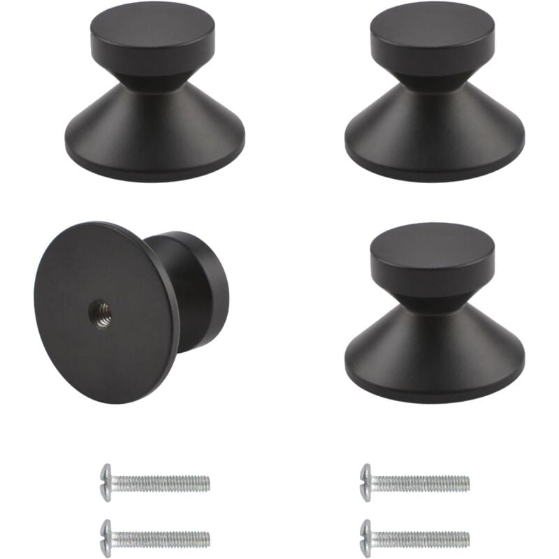 foto del prodotto petites ecrevisses 4 pcs pomelli per armadietti pomello metallo per cassetto maniglie rotondo per mobili a foro singolo con viti nero