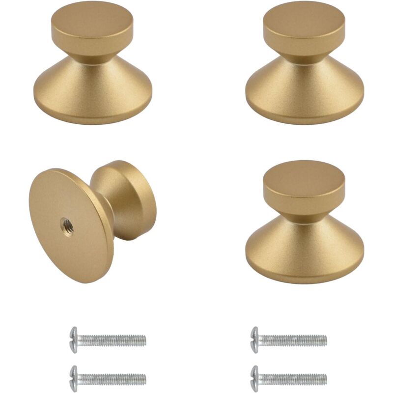 foto del prodotto petites ecrevisses 4 pcs pomelli per armadietti pomello metallo per cassetto maniglie rotondo per mobili a foro singolo con viti oro