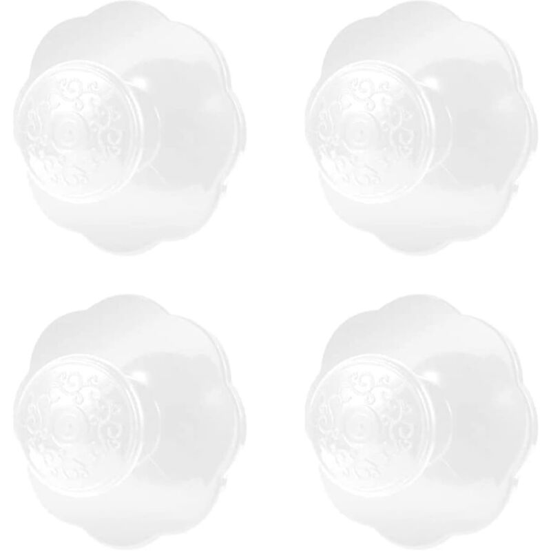 foto del prodotto petites ecrevisses 4 pcs pomelli per mobili autoadesive maniglie per cassetti fiore manopole per armadio senza foratura bianco