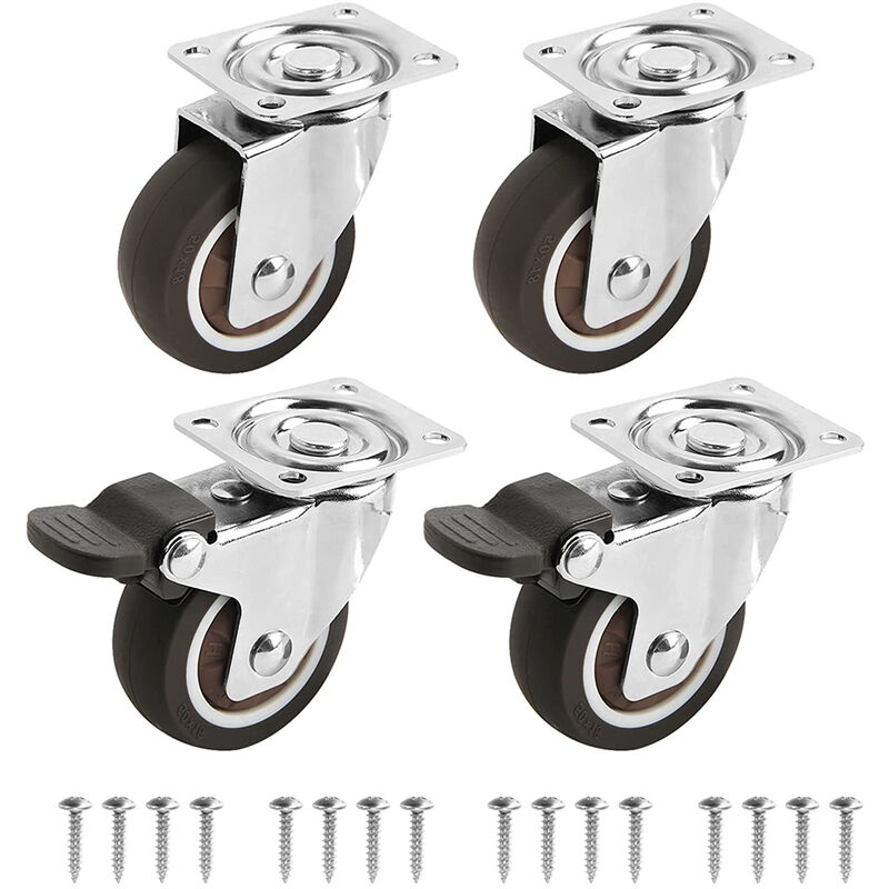 foto del prodotto petites ecrevisses 4 pcs rotelle per mobili 50mm ruota trasporto per mobili 2 ruota frenante 2ruota universale capacit totale 40kg