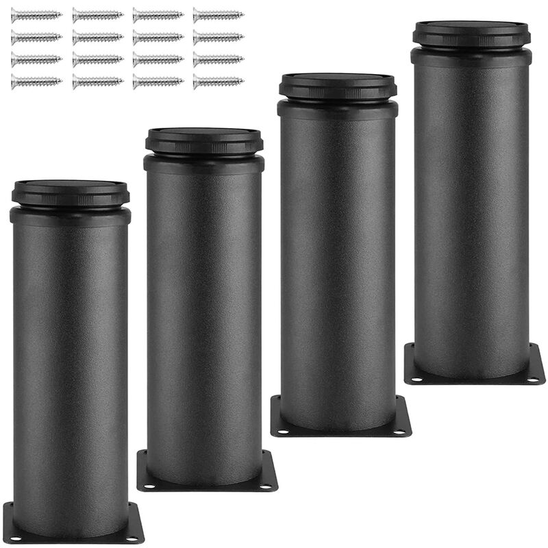 foto del prodotto petites ecrevisses 4 pezzi gamba per tavolo rotonde piedini per mobili regolabili in acciaio inossidabile con viti nero 20cm