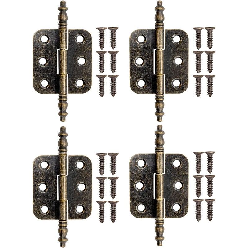 foto del prodotto petites ecrevisses 4 pezzi mini cerniere bronzo antico 70x35mm cerniere vintage in metallo per porte cerniera armadio con viti