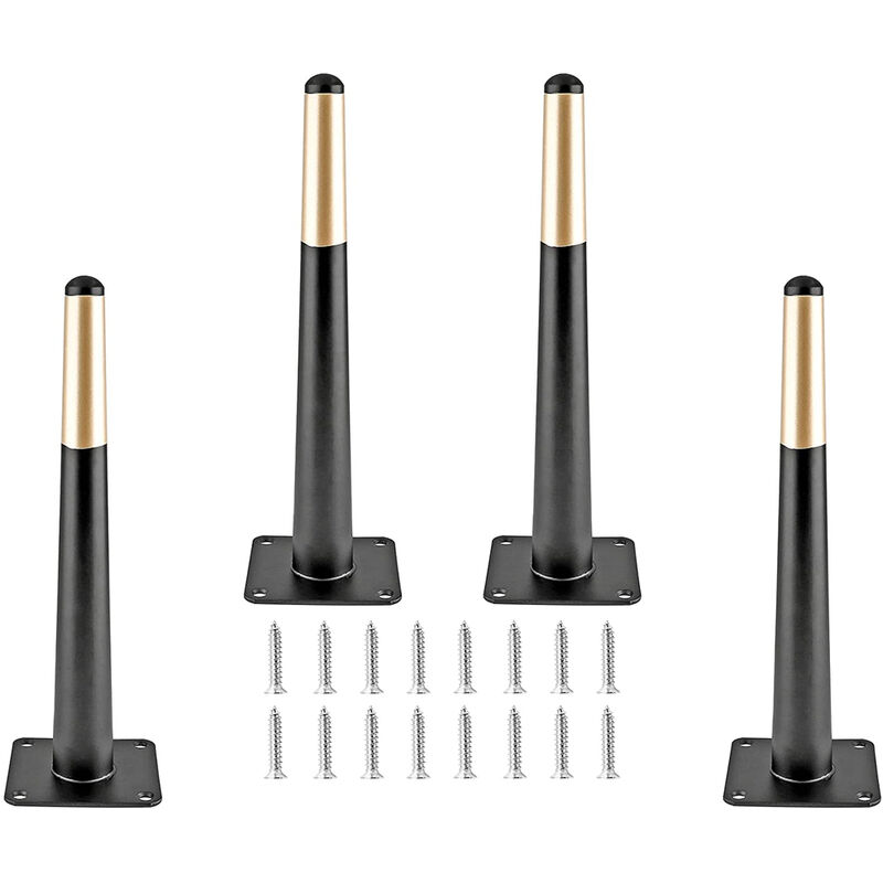 foto del prodotto petites ecrevisses 4 pezzi piedini per mobili in metallo 25cm gambe per tavolo cono con base in gomma antiscivolo