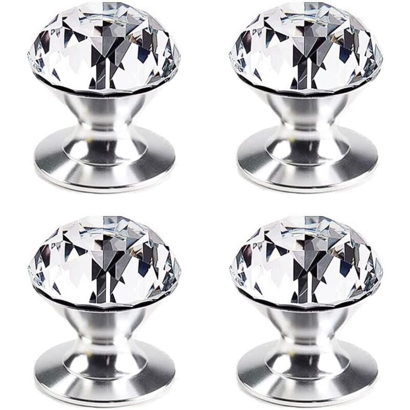 foto del prodotto petites ecrevisses 4 pezzi pomelli per mobili cristallo pomelli per cassetti autoadesivi 30mm maniglie per porta scorrevole trasparente