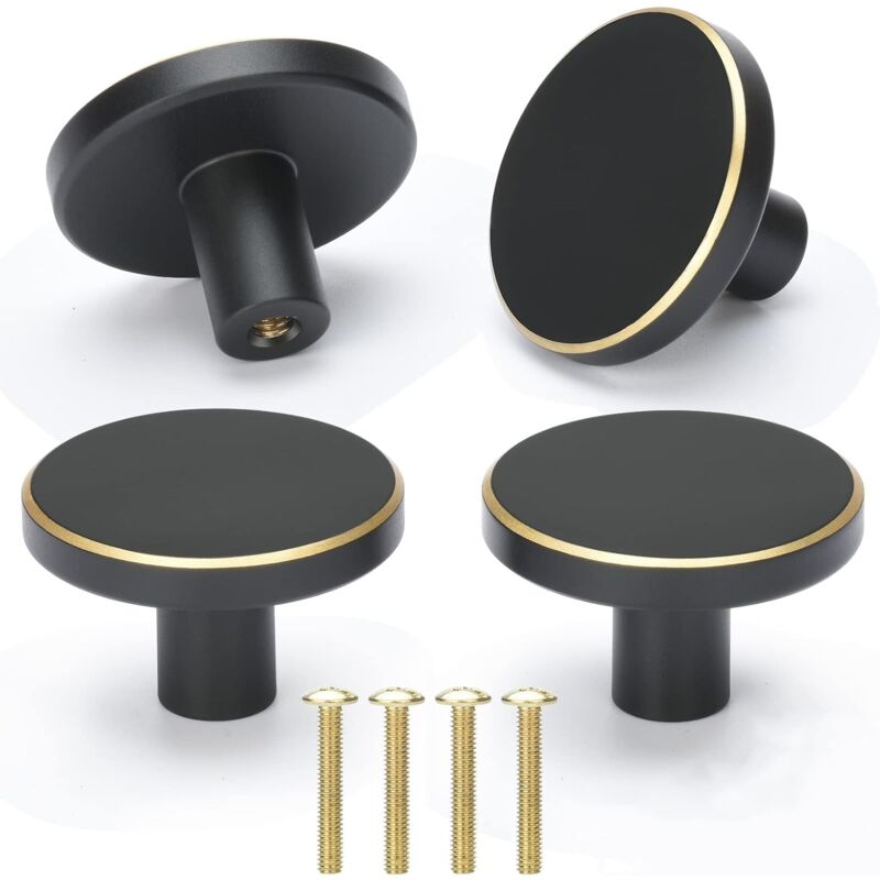 foto del prodotto petites ecrevisses 4 pz pomelli per cassetti 28mm maniglie per mobili da cucina moderni manopole per mobili con viti nero