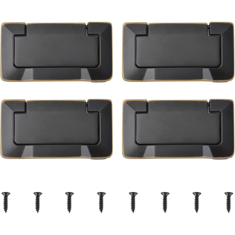 foto del prodotto petites ecrevisses 4x maniglia per mobili moderne maniglia per cassetto con maniglie per armadio guardaroba con viti nero retr 