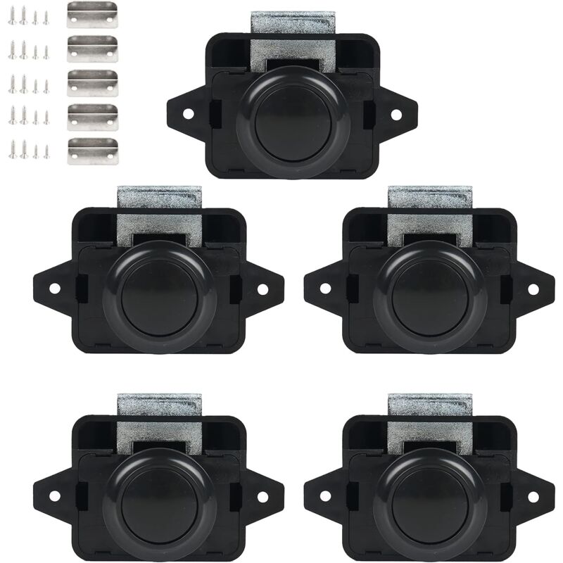 foto del prodotto petites ecrevisses 5 pcs serrature per mobili serratura a scatto della porta serratura push button catch door lock per yacht caravan nero