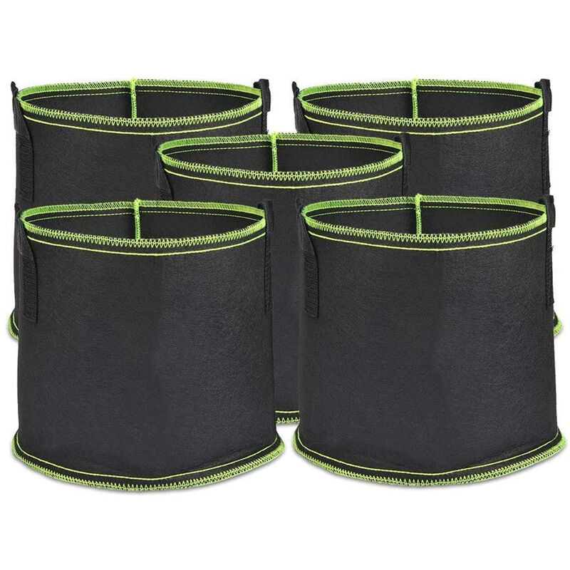 foto del prodotto petites ecrevisses 5 pezzi sacchetti per coltivazione con manico non tessuto sacco per piantare per fiori e verdure nero 10 gallone
