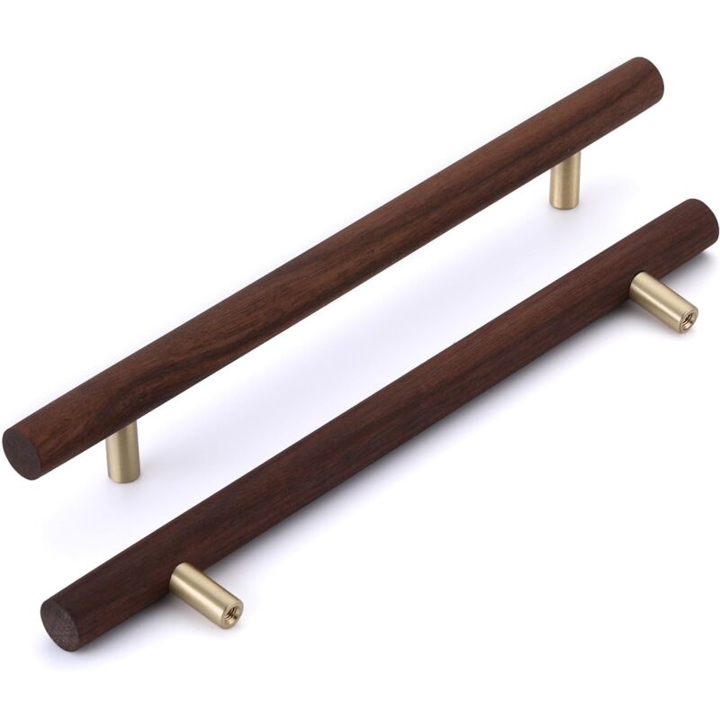 foto del prodotto petites ecrevisses 6 pezzi maniglia per mobili armadi in legno maniglia moderna per armadietto cassettiera con viti noce 160mm