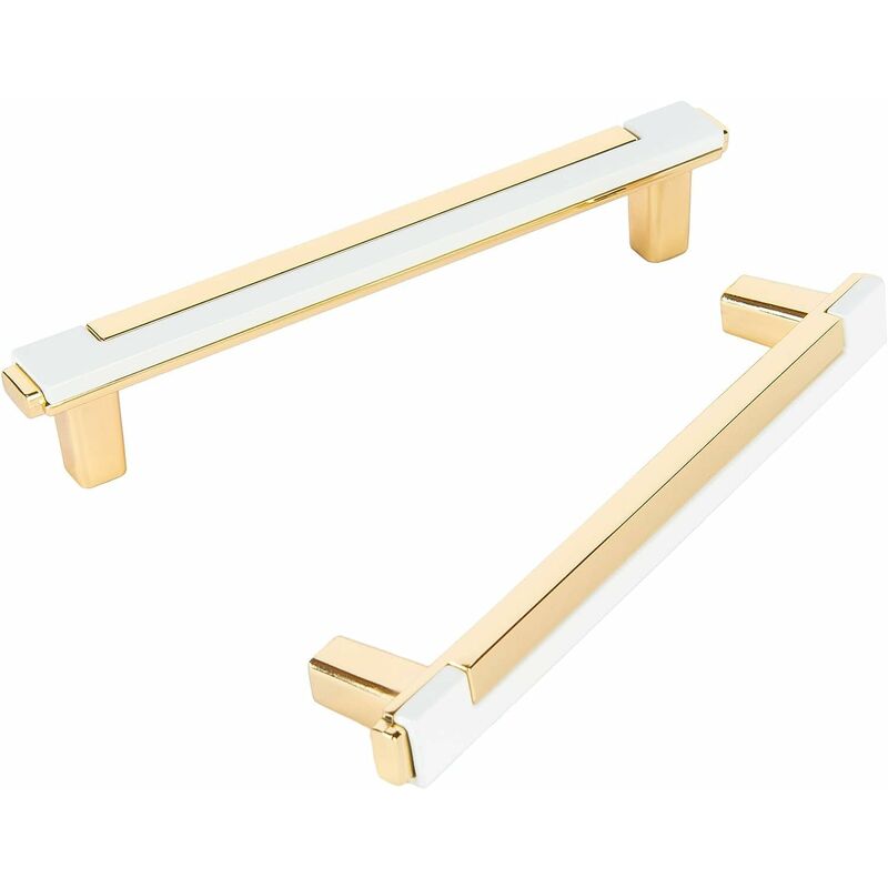 foto del prodotto petites ecrevisses 6 pezzi maniglie per mobili da cucina distanza fori 96mm maniglie porta armadietti oro moderno con viti bianco