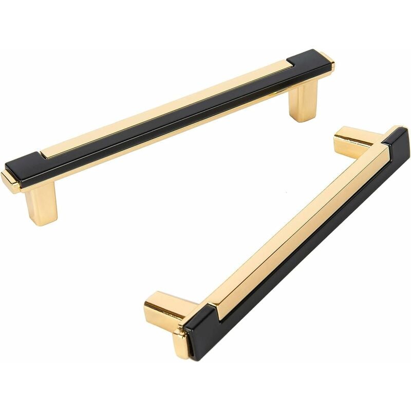 foto del prodotto petites ecrevisses 6 pezzi maniglie per mobili da cucina distanza fori 96mm maniglie porta armadietti oro moderno con viti nero