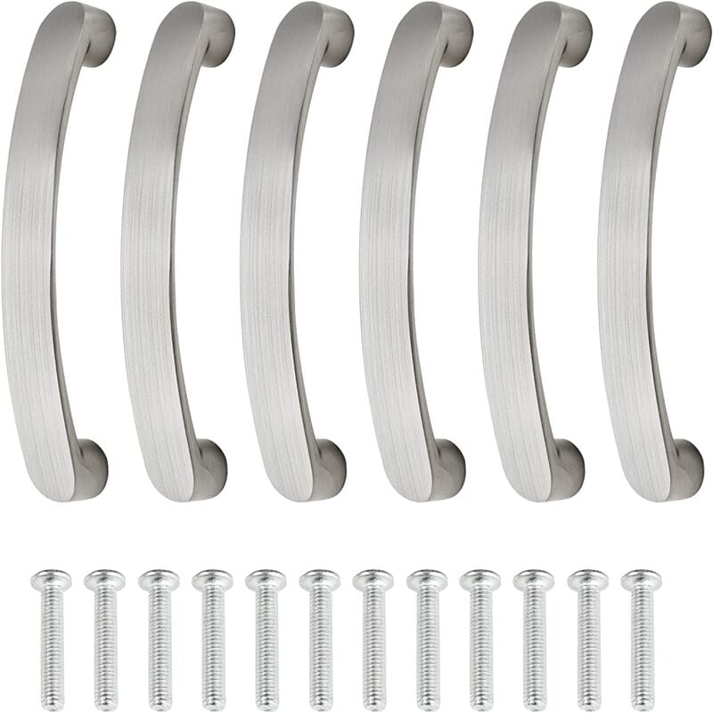 foto del prodotto petites ecrevisses - 6 pezzi maniglie per mobili da cucina maniglia per armadio cassetto stile moderno nichel spazzolato - 160mm