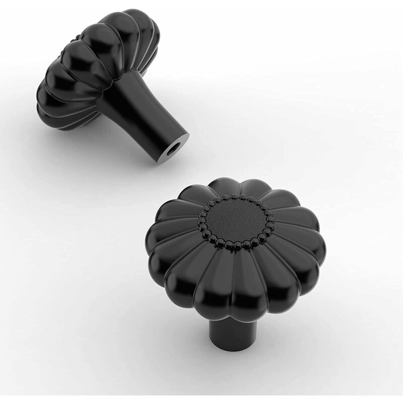 foto del prodotto petites ecrevisses 6 pezzi pomelli per mobili nero maniglie armadio da cucina design floreale retr con viti