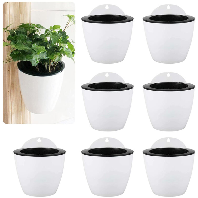 foto del prodotto petites ecrevisses 7 pezzi fioriere a parete in plastica 18cm vasi da fiori appesi assorbimento automatico acqua secchio di fiori