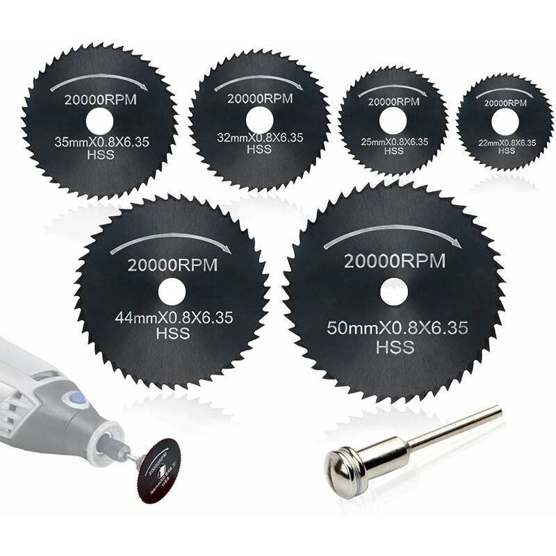 foto del prodotto petites ecrevisses 7 pezzi lame per sega circolare hss dischi da taglio seghe circolari lame per tagliare legno plastica metallo morbido nero