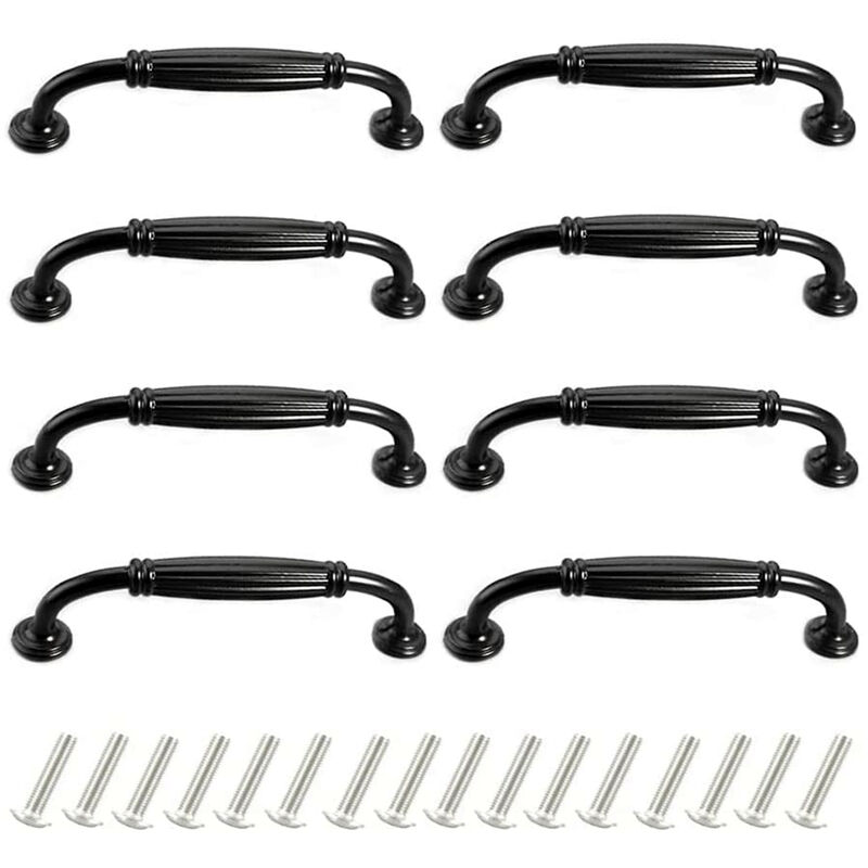 foto del prodotto petites ecrevisses 8 pcs maniglie per mobili da cucina vintage 96mm maniglia in metallo per porta cassetto armadio con viti nero