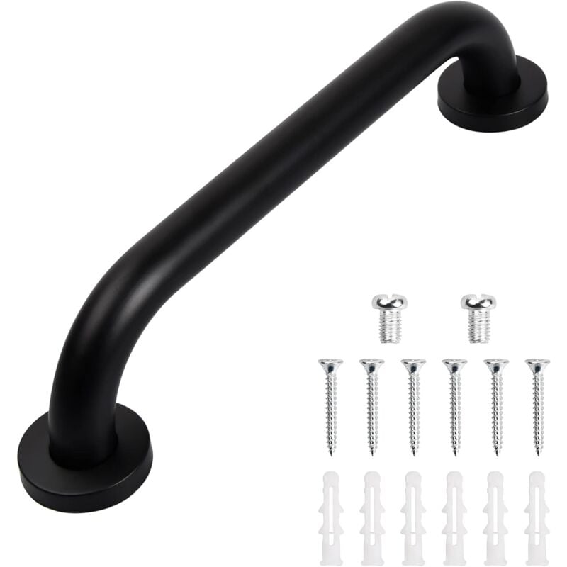 foto del prodotto petites ecrevisses maniglione da bagno alluminio 40cm maniglione da doccia maniglia di sicurezza per disabili anziani bambini nero