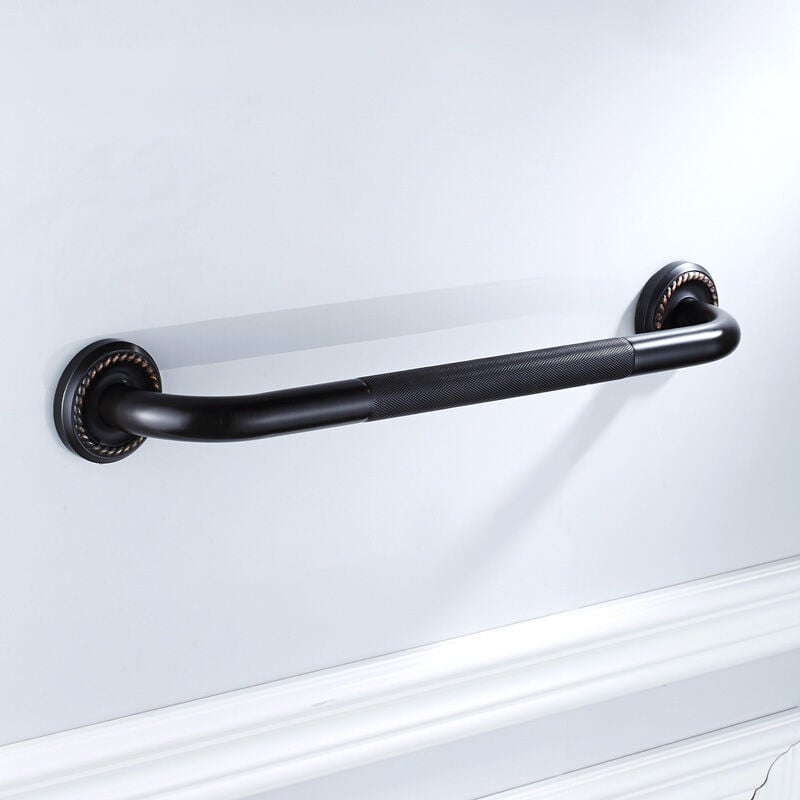 foto del prodotto petites ecrevisses maniglione da bagno vintage 50cm maniglia di sicurezza antiscivolo retr intagliata per bambini disabili gravidanza nero