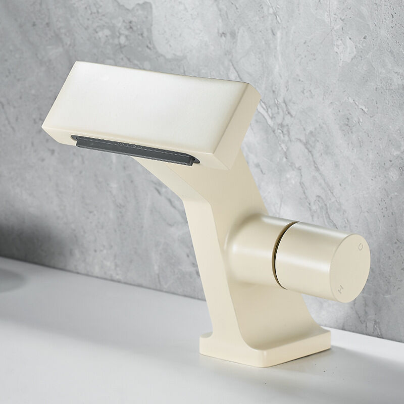 foto del prodotto petites ecrevisses rubinetto bagno cascata miscelatore per lavabo moderno con tubo da 3 8 bianco