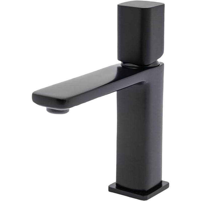 foto del prodotto petites ecrevisses rubinetto bagno in ottone moderno miscelatore monocomando lavabo caldo e freddo nero