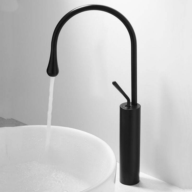 foto del prodotto petites ecrevisses rubinetto bagno lavabo moderno alto miscelatore monocomando lavabo calda e fredda disponibile nero