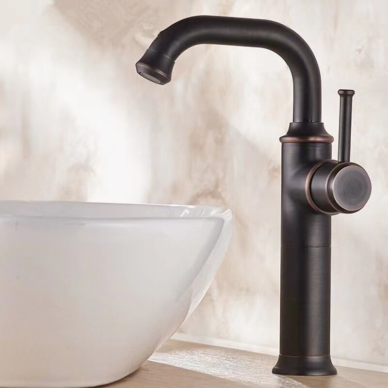 foto del prodotto petites ecrevisses rubinetto bagno vintage miscelatore per lavabo 360 rubinetto da cucina con rubinetto a bocca alta includere tubo g3 8 nero