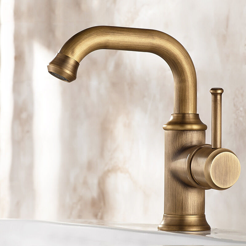 foto del prodotto petites ecrevisses rubinetto bagno vintage miscelatore per lavabo 360 rubinetto da cucina in ottone antico con tubo g3 8 bronzo