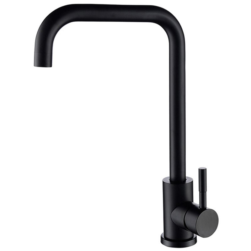 foto del prodotto petites ecrevisses rubinetto cucina in acciaio inox nero miscelatore lavello acqua calda e fredda girevole a 360 