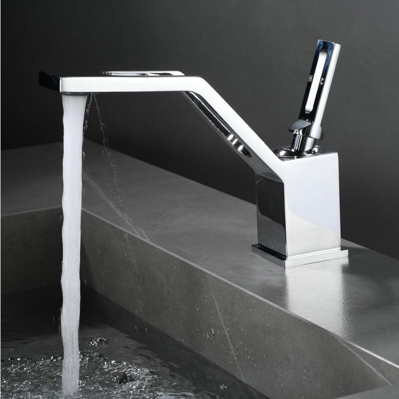 foto del prodotto petites ecrevisses rubinetto da bagno miscelatore moderno per lavabo acqua calda e fredda regolabile cromato