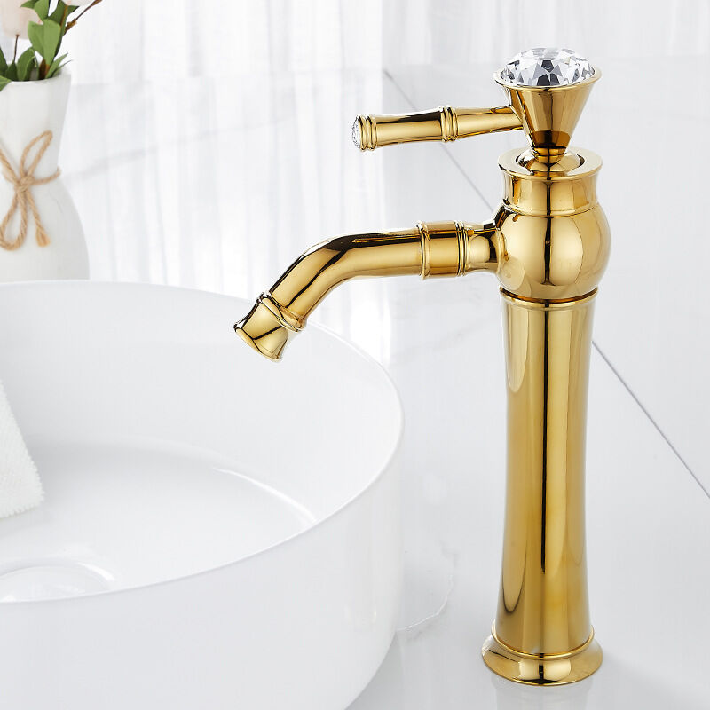 foto del prodotto petites ecrevisses rubinetto da bagno moderno miscelatore monocomando alto per lavabo regolabile acqua calda e fredda oro