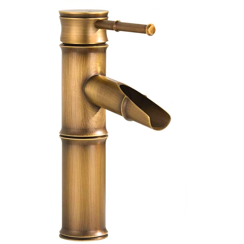 foto del prodotto petites ecrevisses rubinetto lavabo cascata beccuccio vintage miscelatore monocomando bagno forma di bamb fredda e calda regolabile