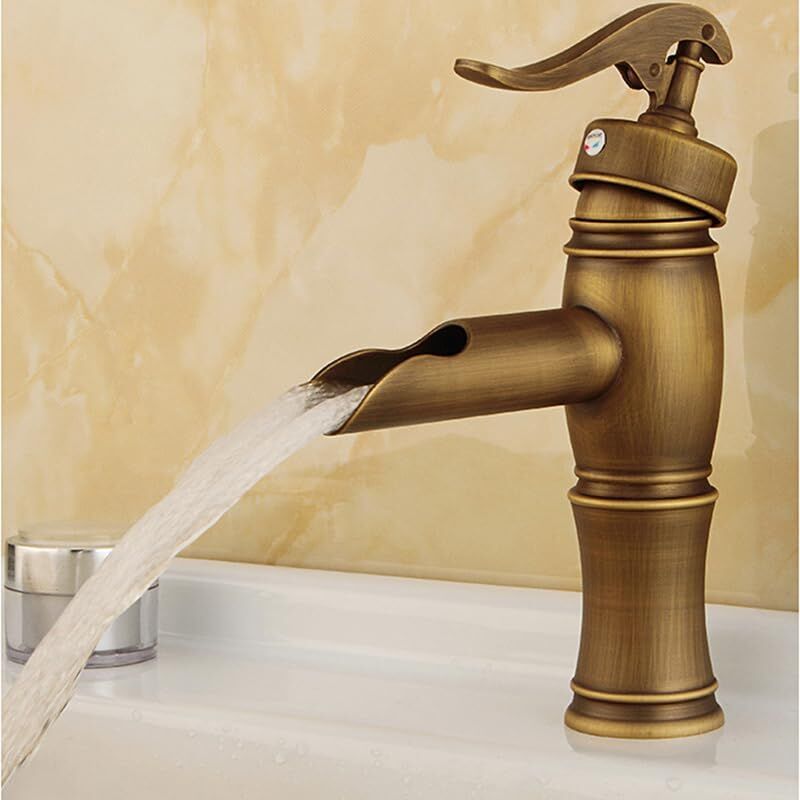 foto del prodotto petites ecrevisses rubinetto lavabo cascata vintage miscelatore monocomando bagno acqua calda e fredda disponibile bronzo