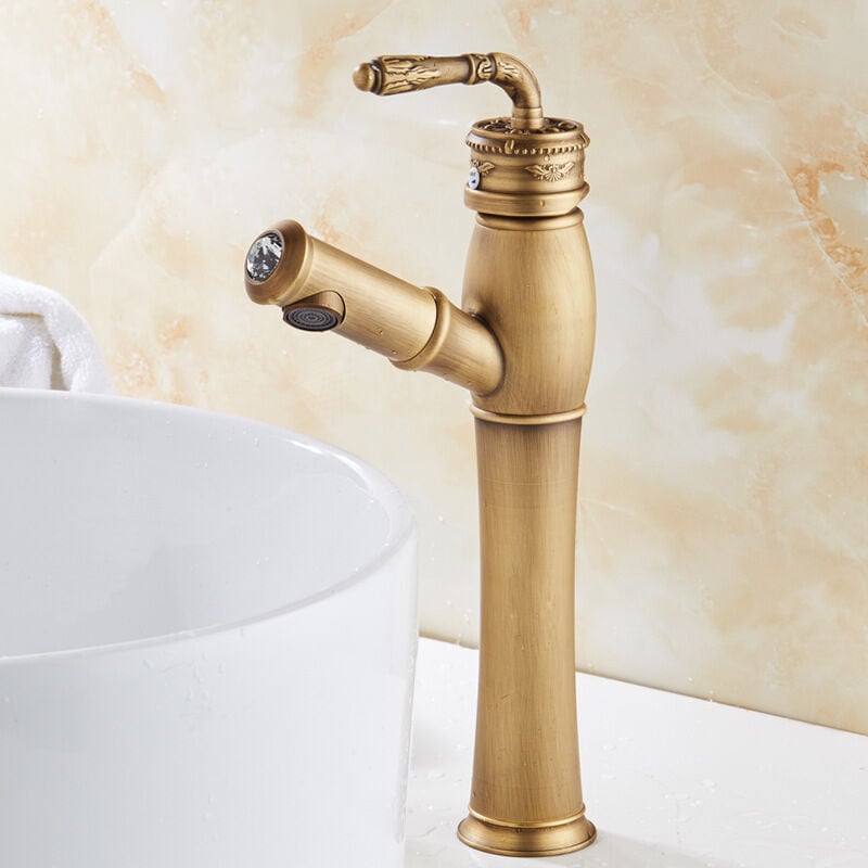 foto del prodotto petites ecrevisses rubinetto lavabo estraibile miscelatore monocomando da bagno alto vintage calda e fredda regolabile