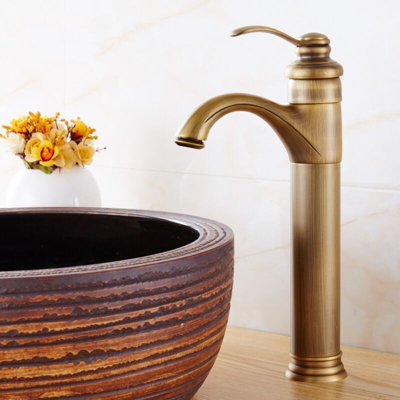 foto del prodotto petites ecrevisses rubinetto lavabo retr in ottone miscelatore monocomando per bagno vintage con tubo da 3 8 bronzo