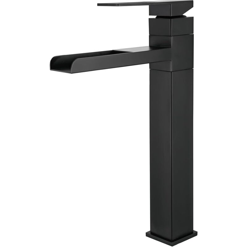 foto del prodotto petites ecrevisses rubinetto per lavabo cascata rotazione a 360 rubinetto per bagno acqua calda e fredda nero