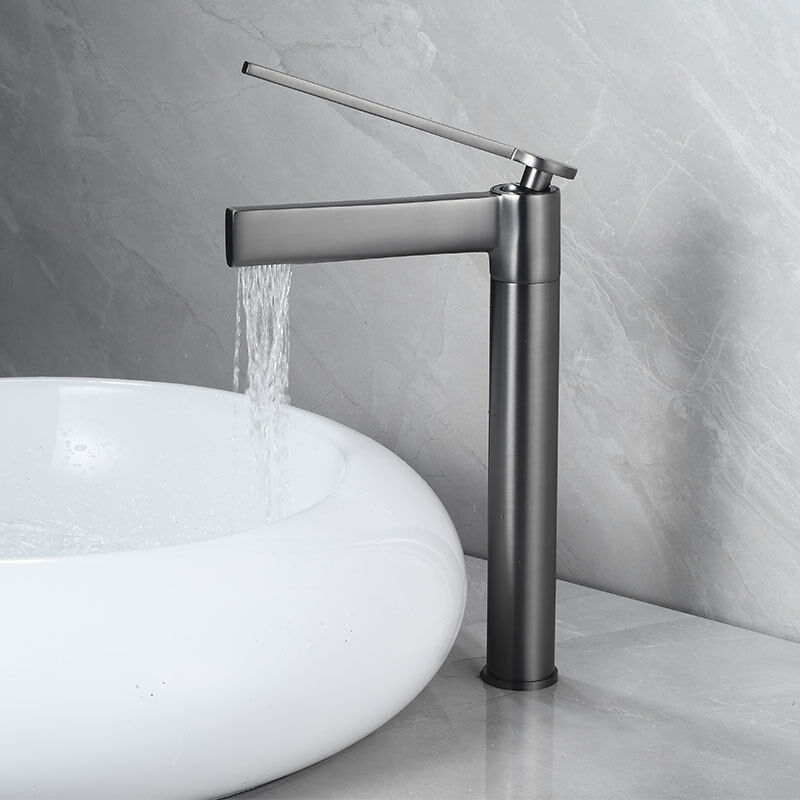 foto del prodotto petites ecrevisses rubinetto per lavabo miscelatore monocomando per bagno moderno disponibile acqua calda e fredda grigio
