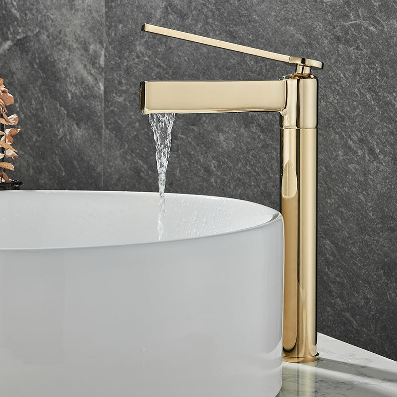 foto del prodotto petites ecrevisses rubinetto per lavabo miscelatore monocomando per bagno moderno disponibile acqua calda e fredda oro