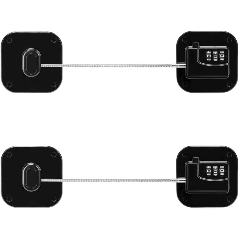 foto del prodotto petites ecrevisses serratura frigorifero autoadesivo con password lucchetto frigorifero chiusura di sicurezza per bambini nero