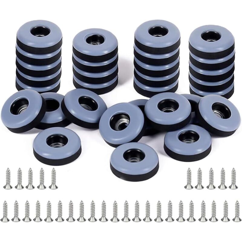 foto del prodotto petites ecrevisses set da 30 feltrini in teflon da avvitare diametro 22mm scivoli per sedie con viti protezionedei mobili pavimenti