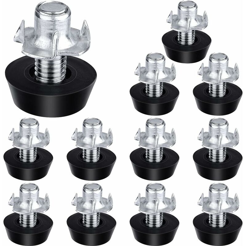foto del prodotto petites ecrevisses set di 12 piedini per mobili regolabili piedini livellanti m8 piedini livellamento per mobili con dadi a t avvitati