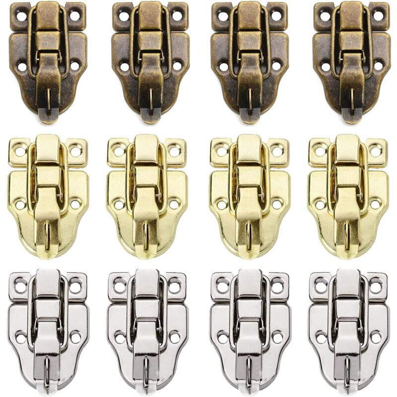 foto del prodotto petites ecrevisses set di 12 serratura chiusure per scatole vintage chiusura hasp chiavistelli serratura antica latch haspcon