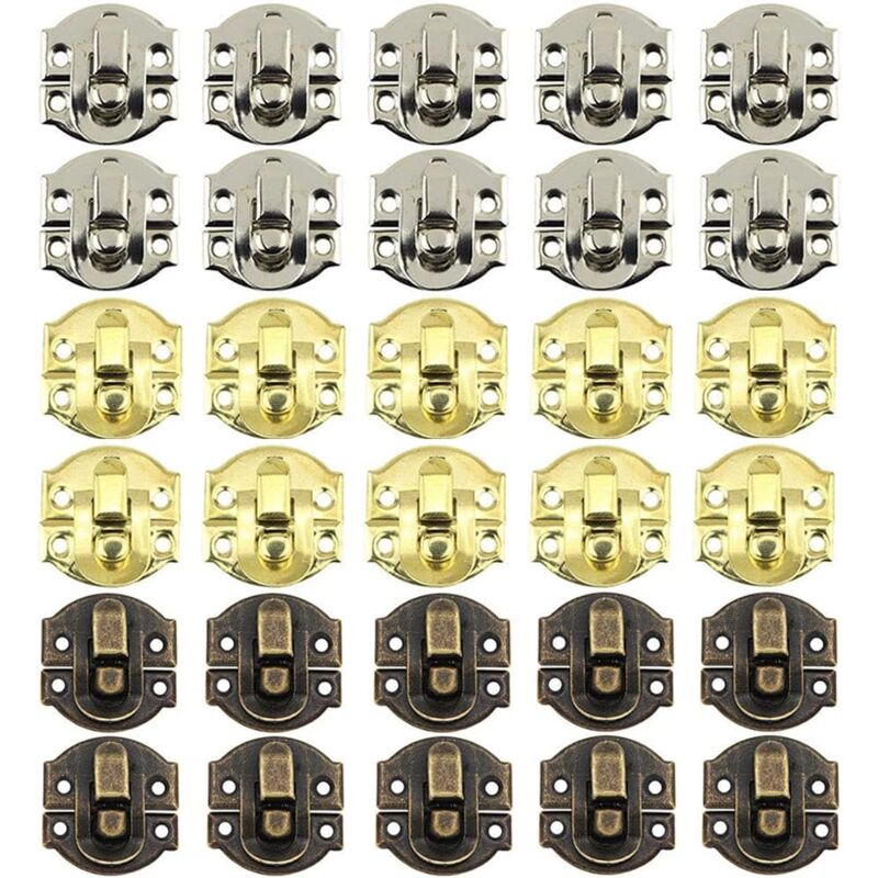 foto del prodotto petites ecrevisses set di 30 chiusure per portagioie vintage gioielli scatole chiusura hasp chiusura a cassetto armadio scatola di legno