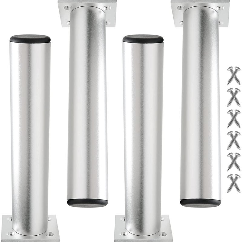 foto del prodotto petites ecrevisses set di 4 gambe per mobili moderno 20cm altezza regolabili gambe in metallo per tavolo divano armadio con viti argento
