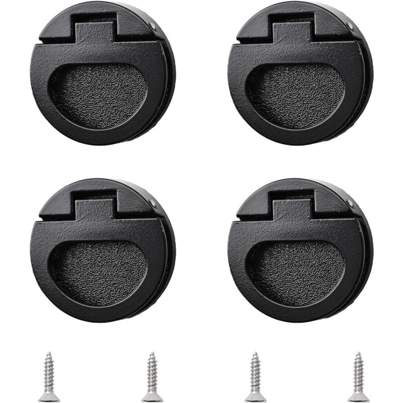 foto del prodotto petites ecrevisses set di 4 maniglia per porta scorrevole rotonde maniglie nascoste per mobili armadio maniglie per cassetti con viti nero