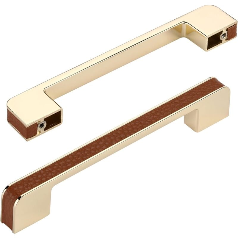 foto del prodotto petites ecrevisses set di 6 maniglie moderne per mobili cassetti in lega di zinco maniglia per porte guardaroba armadio con viti marrone 128mm