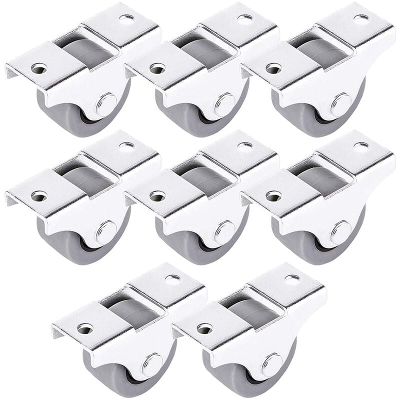 foto del prodotto petites ecrevisses set di 8 ruote mobili in gomma 30mm rotelle fisse unidirezionali con piastre di montaggio