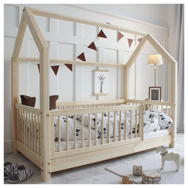 foto del prodotto petits meubles 90x190 letto florie bois con binario e rete a doghe con gambe da 5 cm